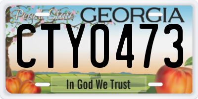 GA license plate CTY0473