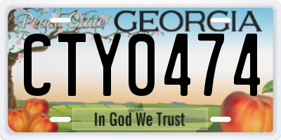 GA license plate CTY0474