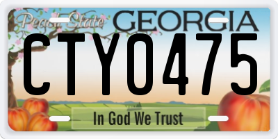 GA license plate CTY0475
