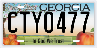 GA license plate CTY0477