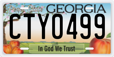 GA license plate CTY0499