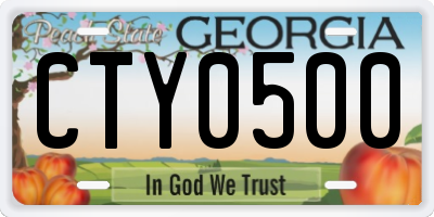 GA license plate CTY0500