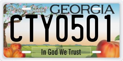 GA license plate CTY0501