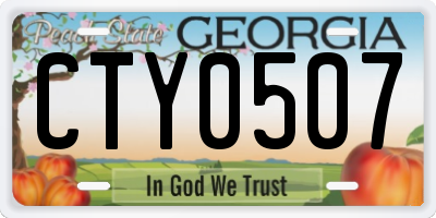 GA license plate CTY0507