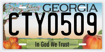 GA license plate CTY0509
