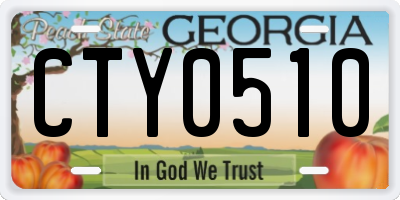 GA license plate CTY0510