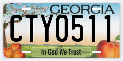 GA license plate CTY0511