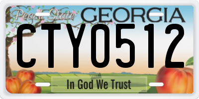 GA license plate CTY0512