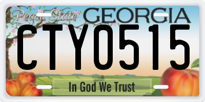 GA license plate CTY0515