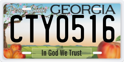 GA license plate CTY0516