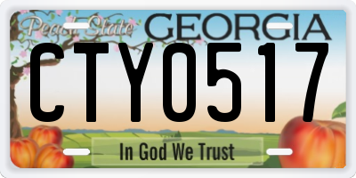 GA license plate CTY0517