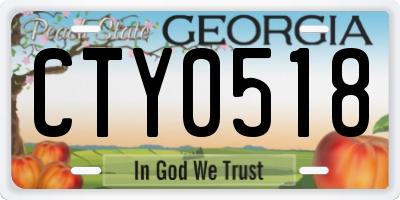 GA license plate CTY0518