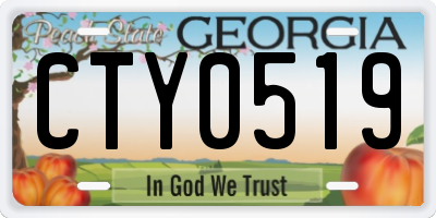 GA license plate CTY0519