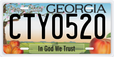 GA license plate CTY0520