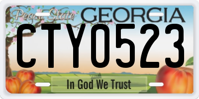 GA license plate CTY0523