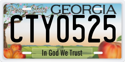 GA license plate CTY0525