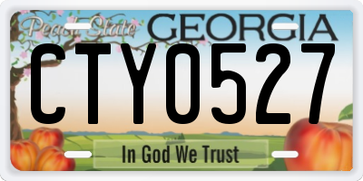 GA license plate CTY0527
