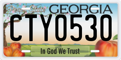 GA license plate CTY0530