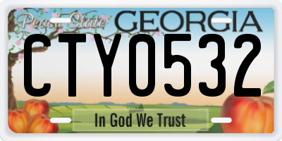 GA license plate CTY0532