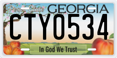 GA license plate CTY0534