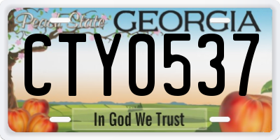 GA license plate CTY0537