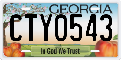 GA license plate CTY0543