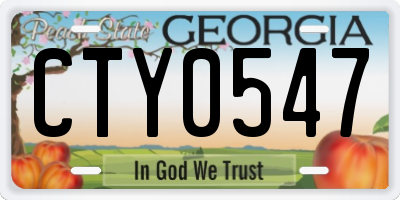 GA license plate CTY0547