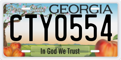GA license plate CTY0554