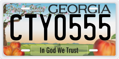GA license plate CTY0555