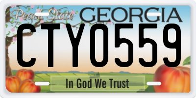 GA license plate CTY0559