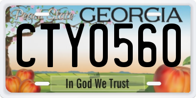 GA license plate CTY0560