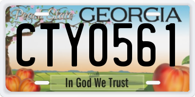 GA license plate CTY0561