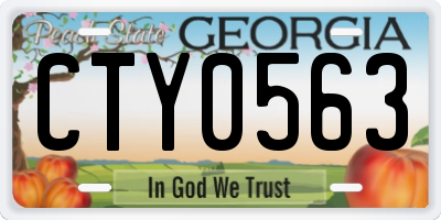 GA license plate CTY0563