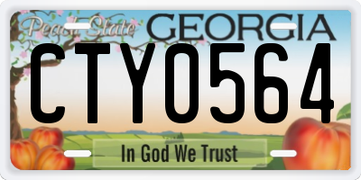 GA license plate CTY0564