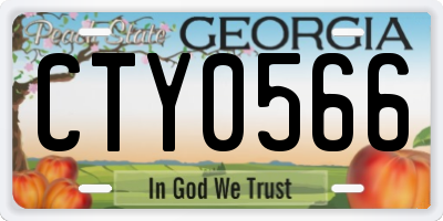 GA license plate CTY0566