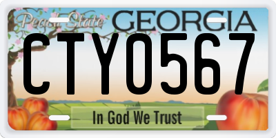 GA license plate CTY0567