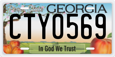 GA license plate CTY0569