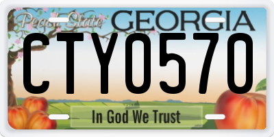 GA license plate CTY0570