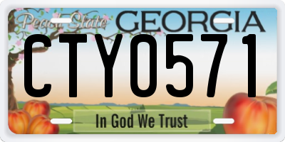 GA license plate CTY0571
