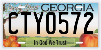 GA license plate CTY0572
