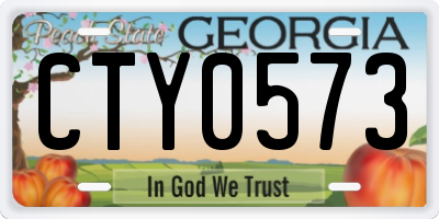 GA license plate CTY0573