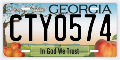 GA license plate CTY0574