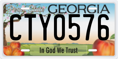 GA license plate CTY0576