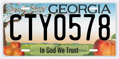 GA license plate CTY0578