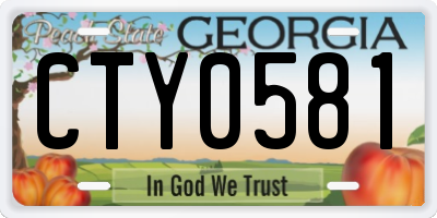 GA license plate CTY0581