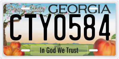 GA license plate CTY0584