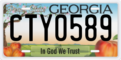 GA license plate CTY0589