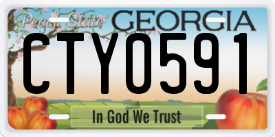 GA license plate CTY0591