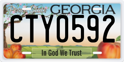 GA license plate CTY0592