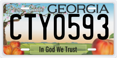 GA license plate CTY0593